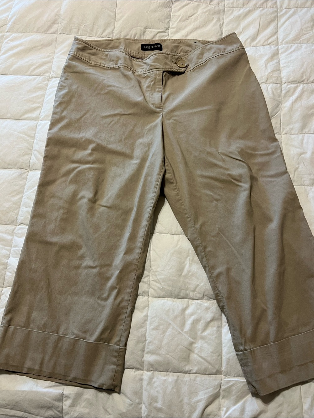 Lane Bryant Neutral Taupe Capri Pants